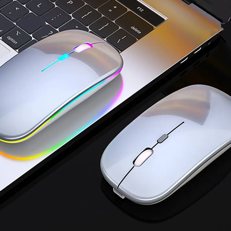 Цветная (RGB) 2 4G беспроводная мышь BT игровая перезаряжаемые компьютерная Беспроводная USB эргономичная Бесшумная Мыши для