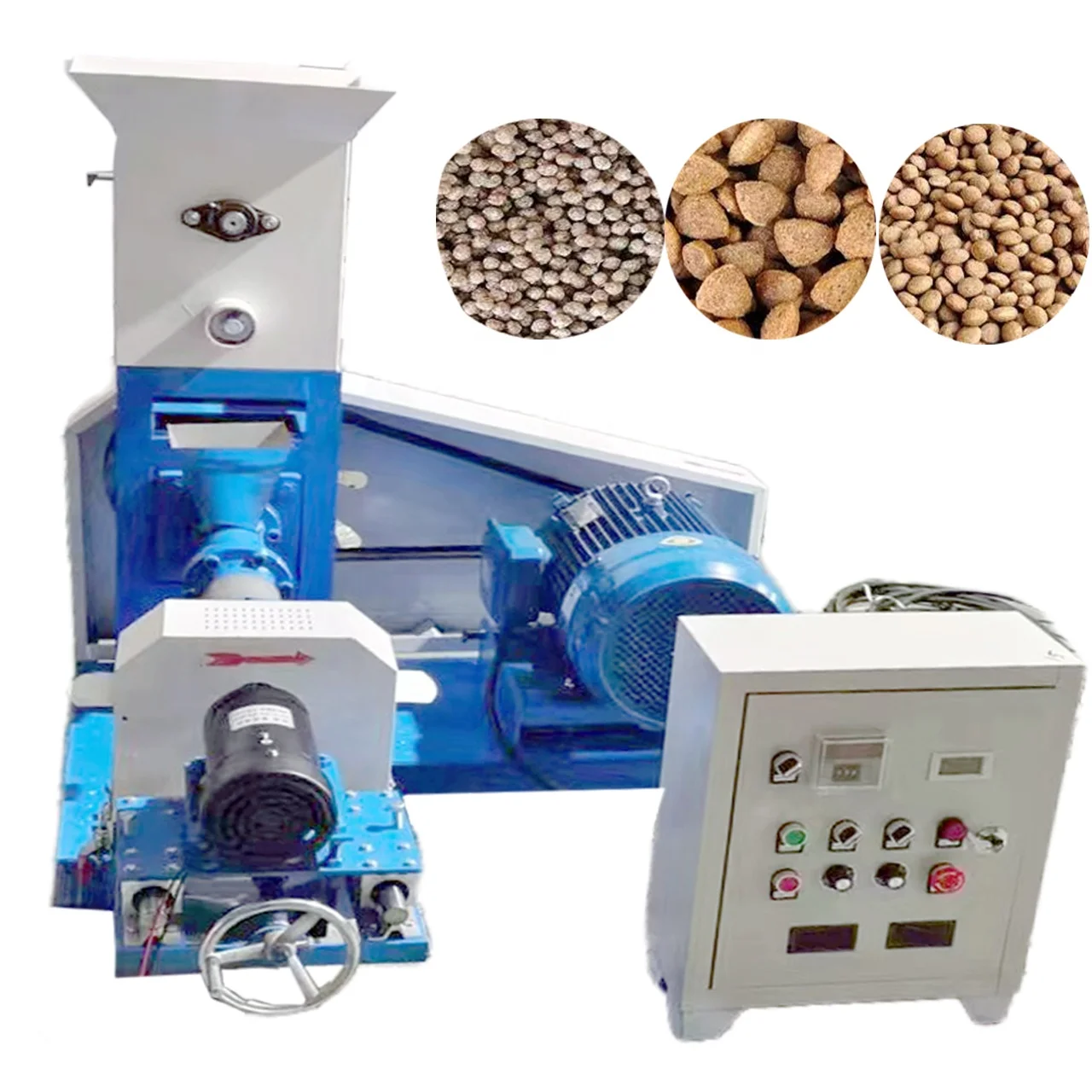 production manufacturing equipment make kibble dog food tilapia fish feed granule pellet making mill extruder machine for price