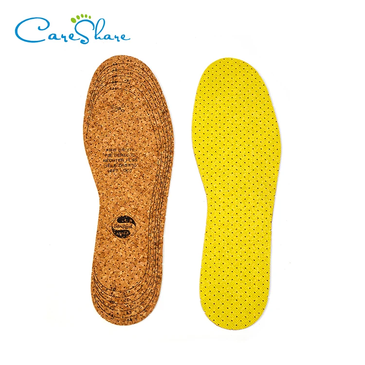 Заводская стелька из натурального латекса и пробки ортопедическая для обуви с поддержкой свода