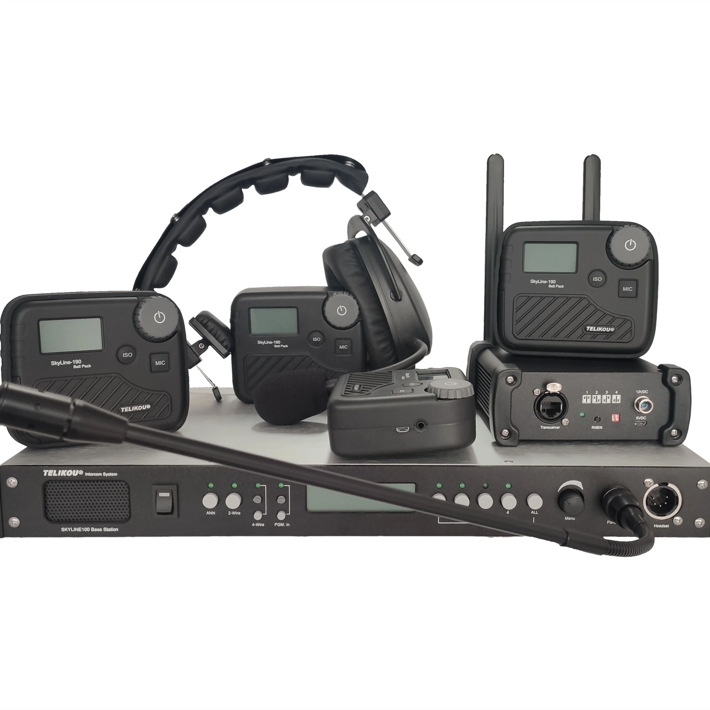 TELIKOU 2021 new wireless intercom system SKYLINE 100 Package for 4 users full duplex with tally