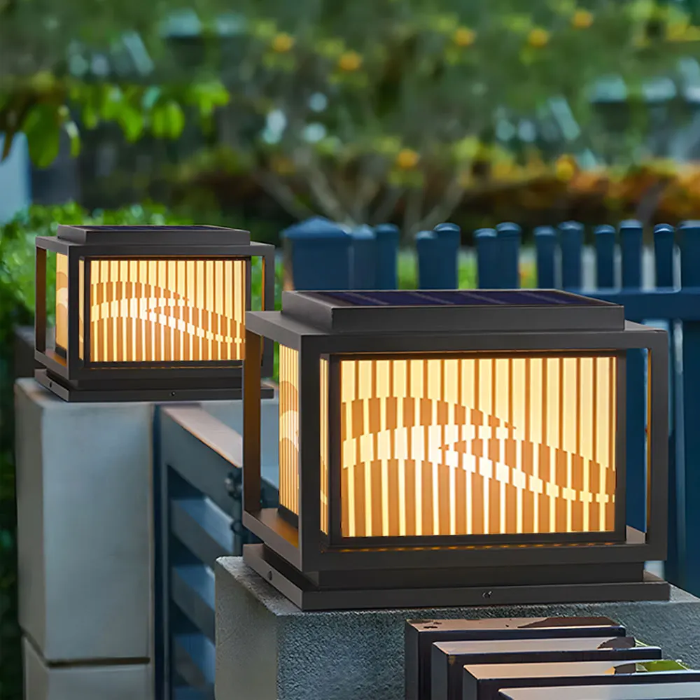 2024 Outdoor LED  solar pillar Lamp Waterproof Aluminum Garden Road 220V AC  Top Fence Cap Door Post Landscape Facade