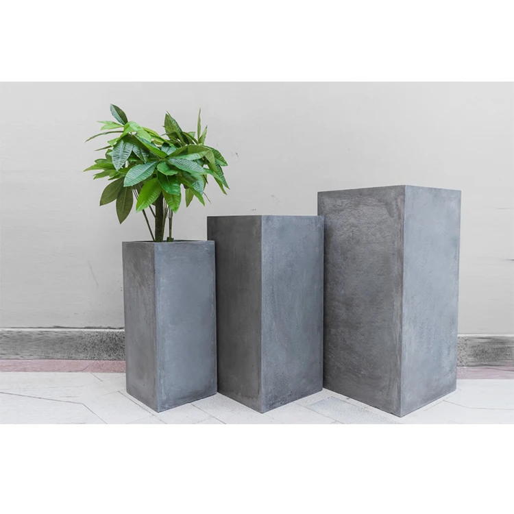 Low Price Square Flower Pot Planter Tall Flower Pot Concrete Flowerpot Outdoor Plant pot