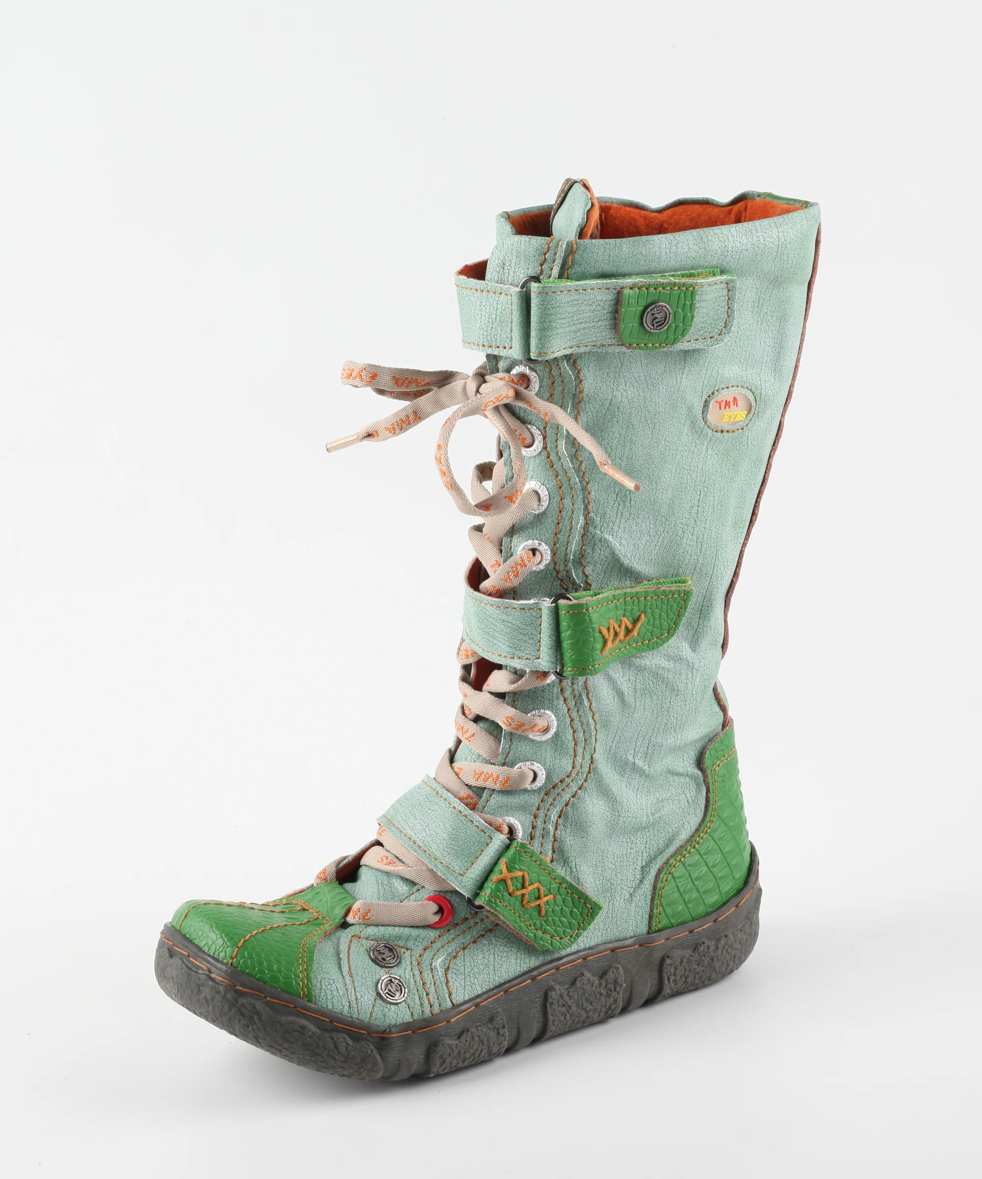 TMA EYES 2022 Factory Production New Arrivals Hot Sale Fashion PU-Lining Unfurled Popular Flat Spring Autumn Boots For Women