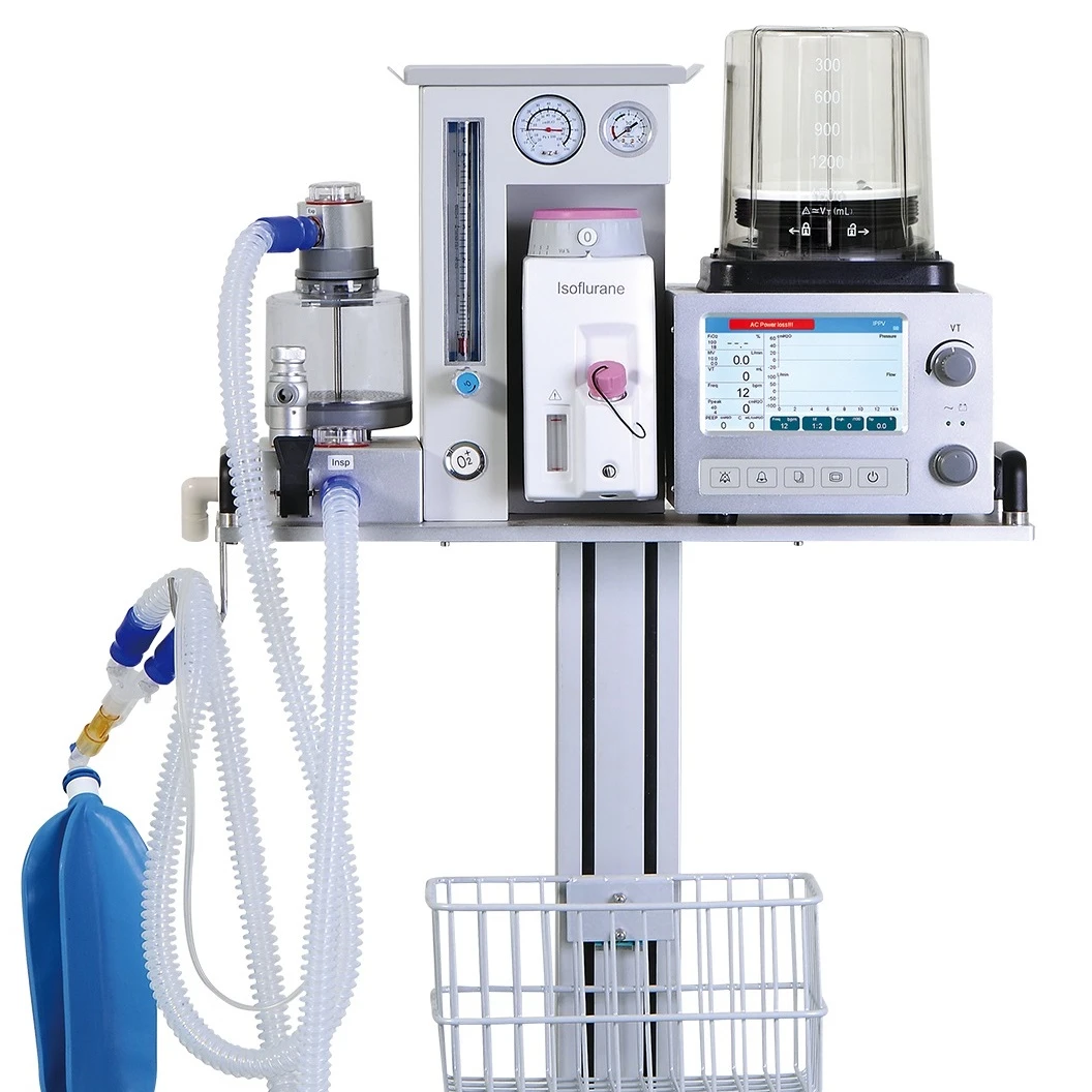 CE-approved PJ-DH6B 7-inch  veterinary anesthesia system ventilator clinical anesthesia station animal pet breathing machine