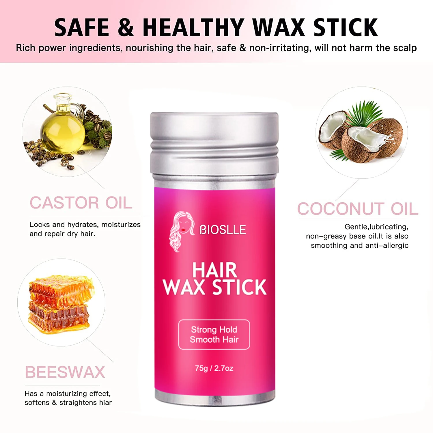 BIOSLLE Free sample edge wax stick private label wholesale strong hold custom wax stick for hair