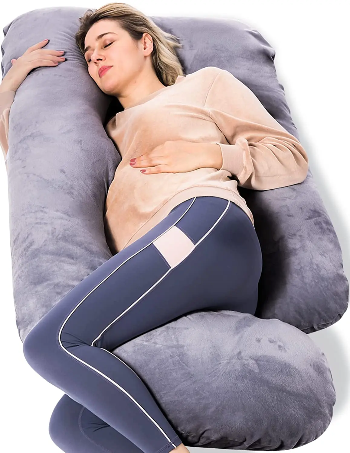 U Shaped Full Body Maternity Pillow With Removable Cover for Pregnant Women