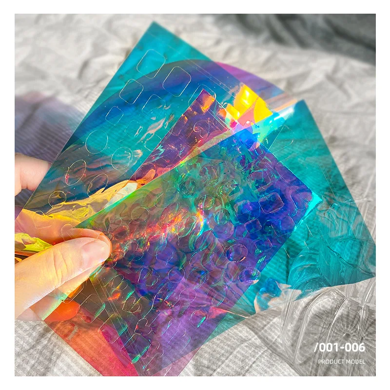 Ice Cube glass paper finished product Color transfer paper laser candy paper finished star heart-shaped nail sticker