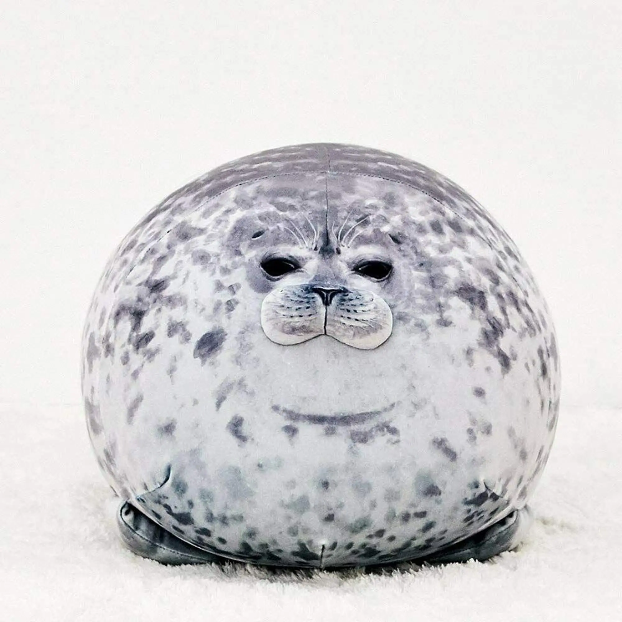 Chubby Blob Seal Plush Pillow Cute Stuffed Animal Seal Plushie Toy Cotton Plushy Ocean Gray Large