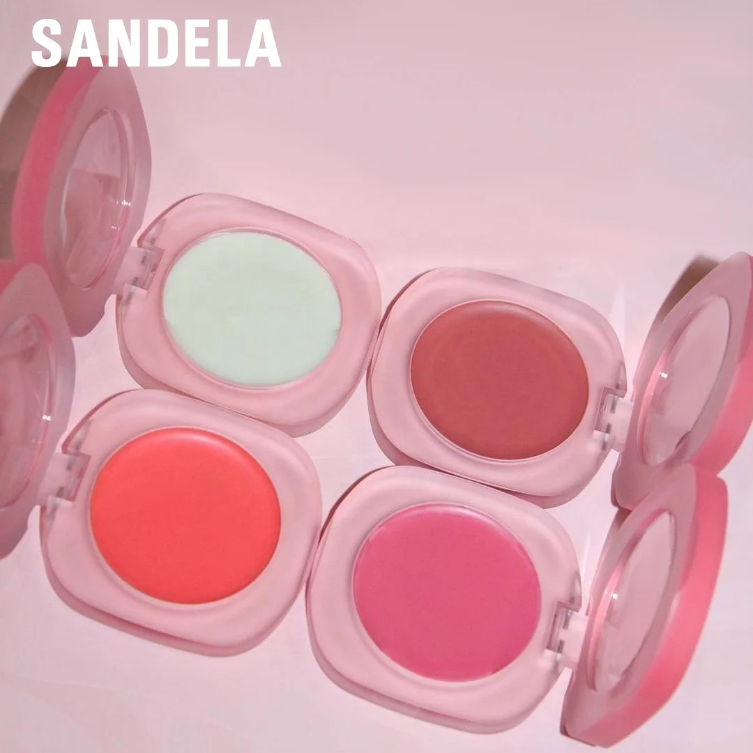 Low MOQ Customized Logo Cruelty Free Waterproof  Blush Cream Organic Makeup Blusher Glow Balm Private Label Pink Blush