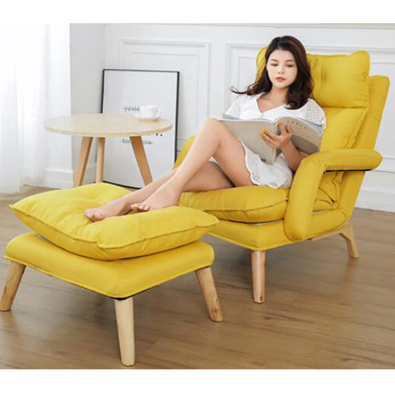 Тканевый стул Wingback домашняя мебель одинарный диван для гостиной с подставкой ног оптовая