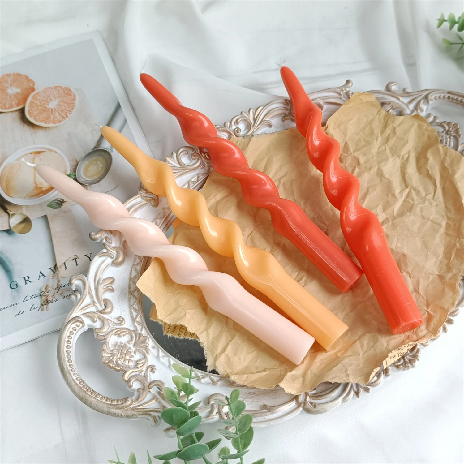 Заводская поставка, градиентные цветные конические свечи