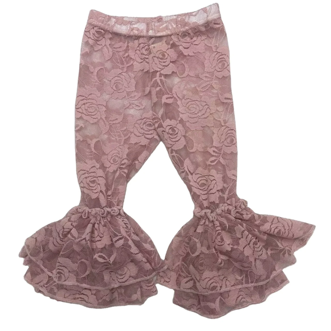 Qingli Oem Popular Style Children Ruffles Leggings Girl Elastic Band Waist Baby Pants Sweet Lace Trousers Pants