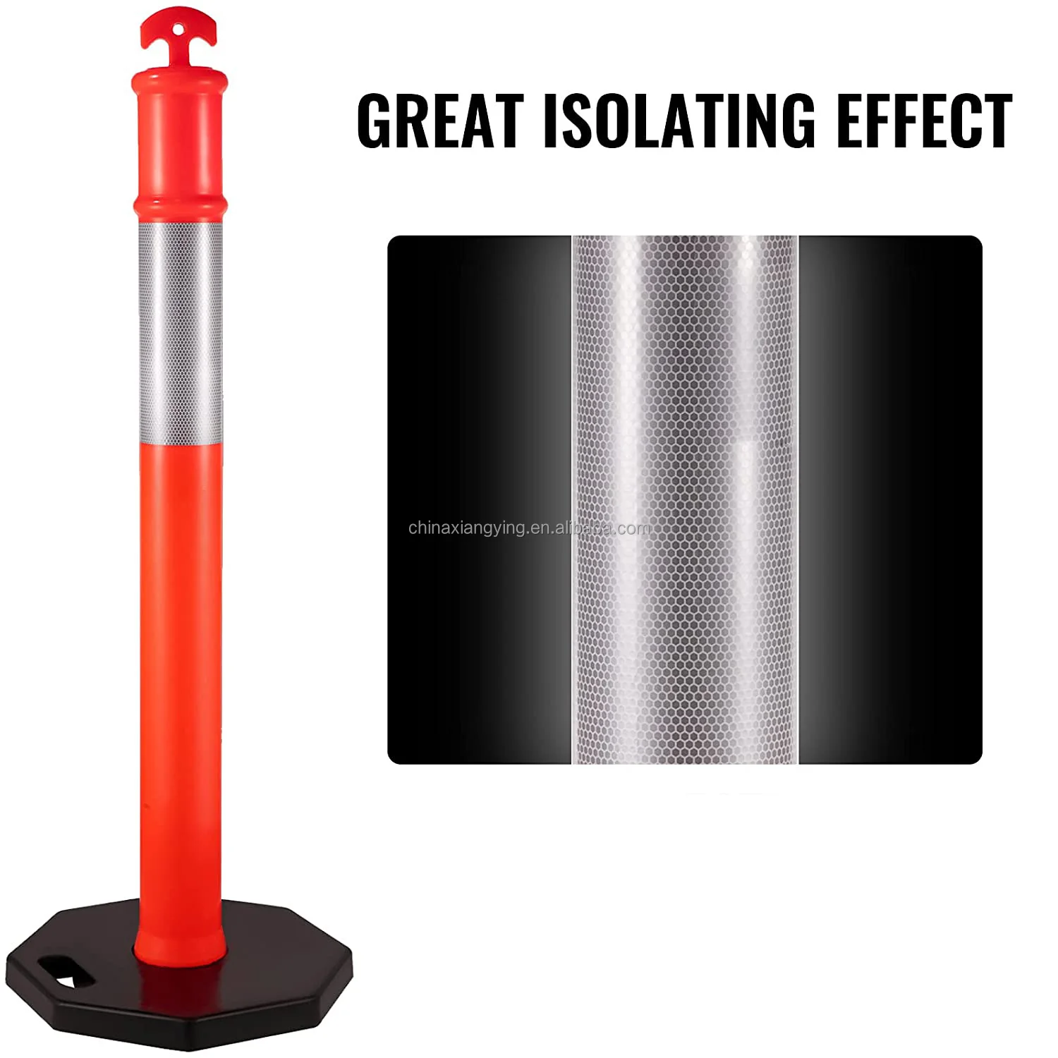 High-Visibility Orange PE Cones - 16 Inch Durable Rubber Base Delineator for Construction and Facility Management