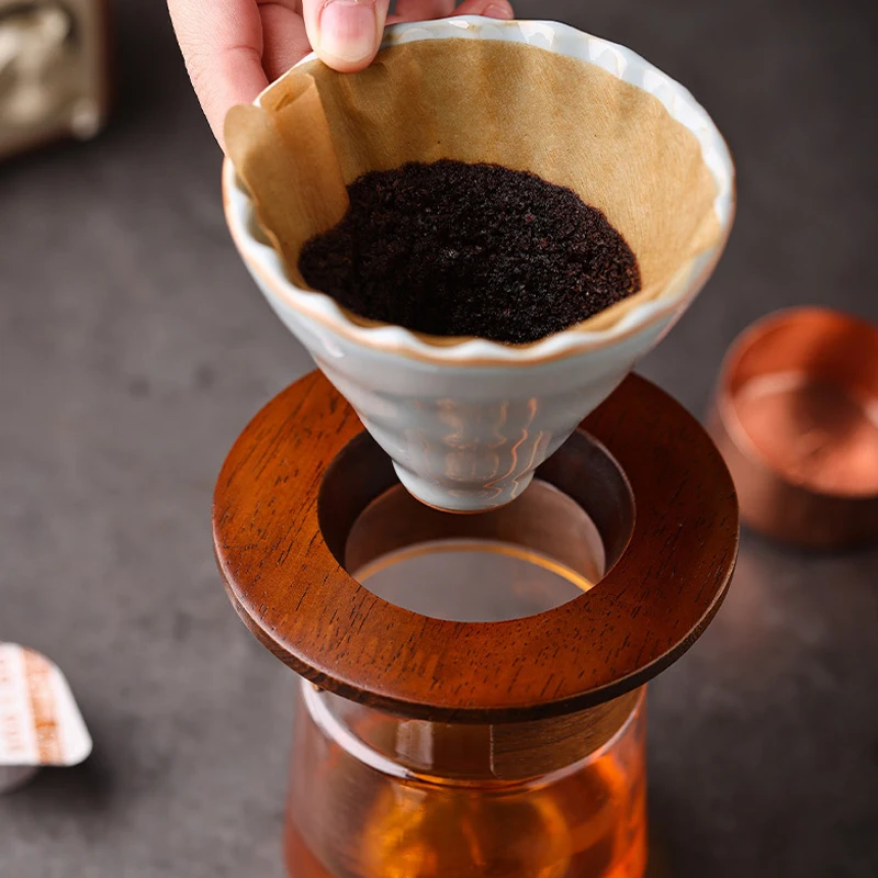 Ceramic Coffee Filter Cup Conical Hand-Brewed Coffee Filter Cup Single Hole Threaded Filter Cup