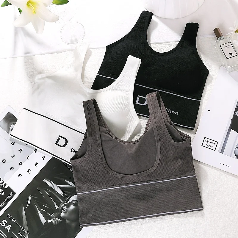 New Products Screw Thread Wrapped Chest Beauty Back Yoga Sports Bra Seamless Wireless Push Up Bra For Womens