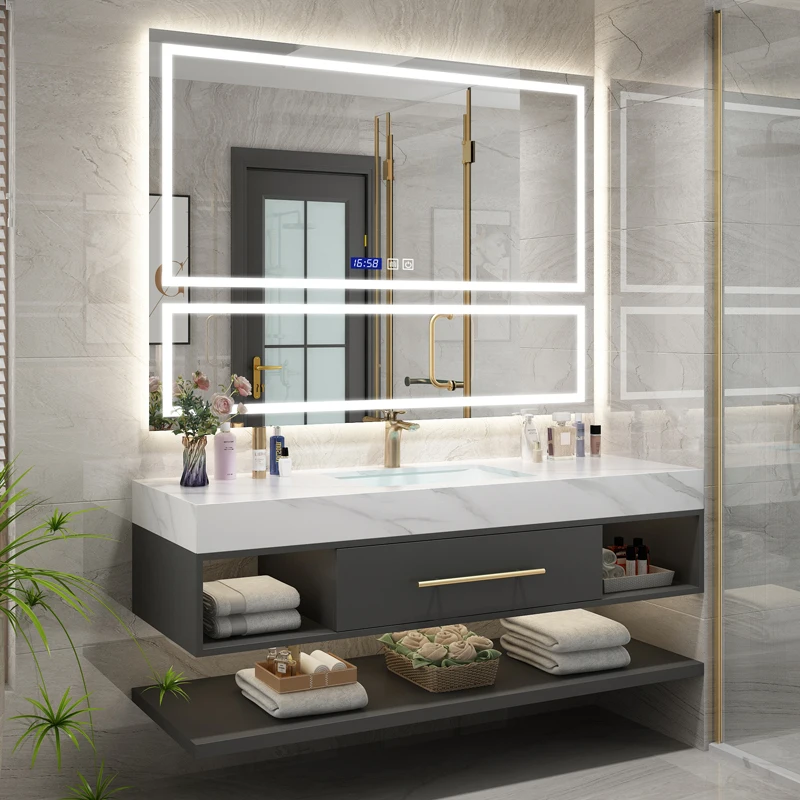 European style Cabinet Basin Marble top Bathroom vanity cabinet