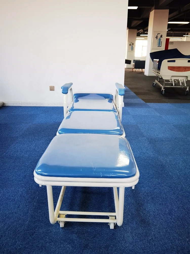 hospital furniture foldable blue color sponge cushion hospital accompany chair