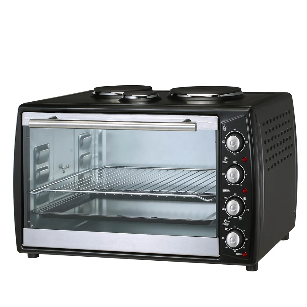1500w+1000w+700w 36 capacity 2 hotplates electric convention bakery oven rotisserie pizza toaster oven with CE