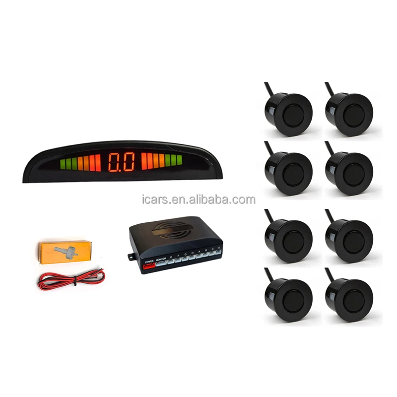 Buzzer / LED / LCD wholesale front rear parking sensor 8 front and rear parking sensor kit