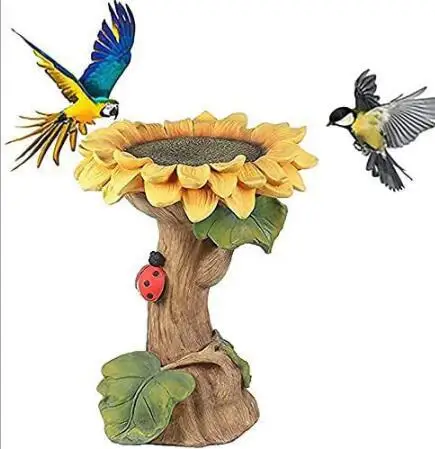 01 Polyresin Bird Feeder Pet Feeding Tray Indoor Ornaments Outdoor Birdhouse Garden Decor Sunflower Birds Feeders