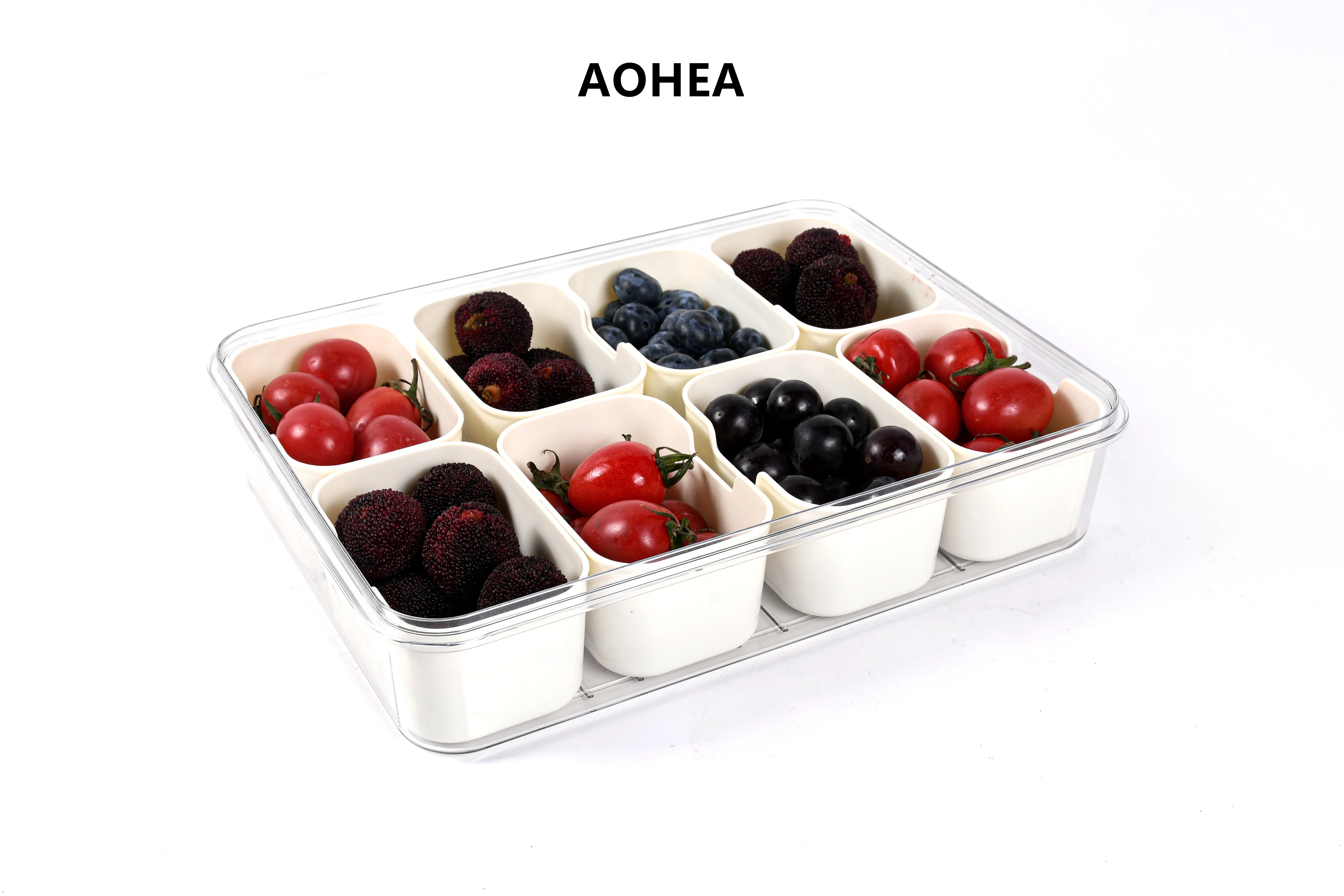 Aohea bpa free 4 8 compart Kitchen Portable Silicone Sealed Container Plastic Spice Box Food Storage Box