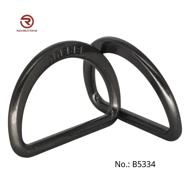 Factory With GRS Certificate Custom Shape Adjust Round Buckle D Ring for Bag Plating Metal