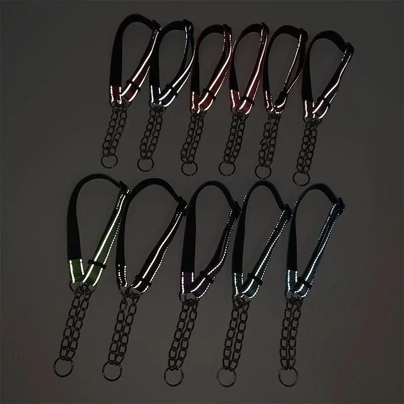 Adjustable Dog Collar Half Semi Choke Choker Check Chain Nylon Training Trainer