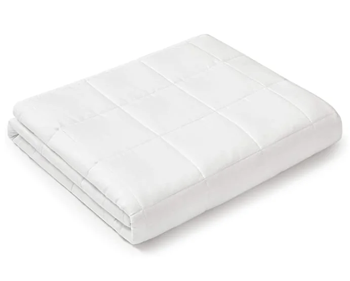 7 Layers Breathable Cotton Weighted Blanket 15LBS with Glass Beads