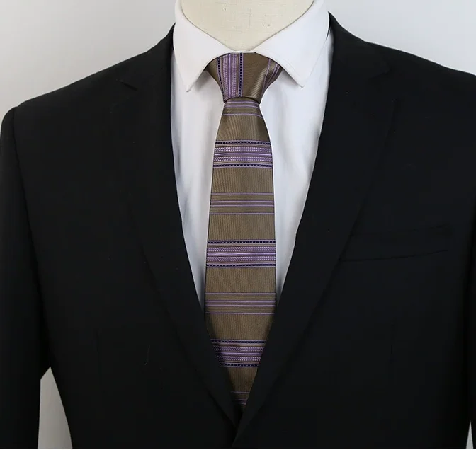 Chinese Manufacturers Silk Tie Lattice Wave Point Jacquard Neck Ties