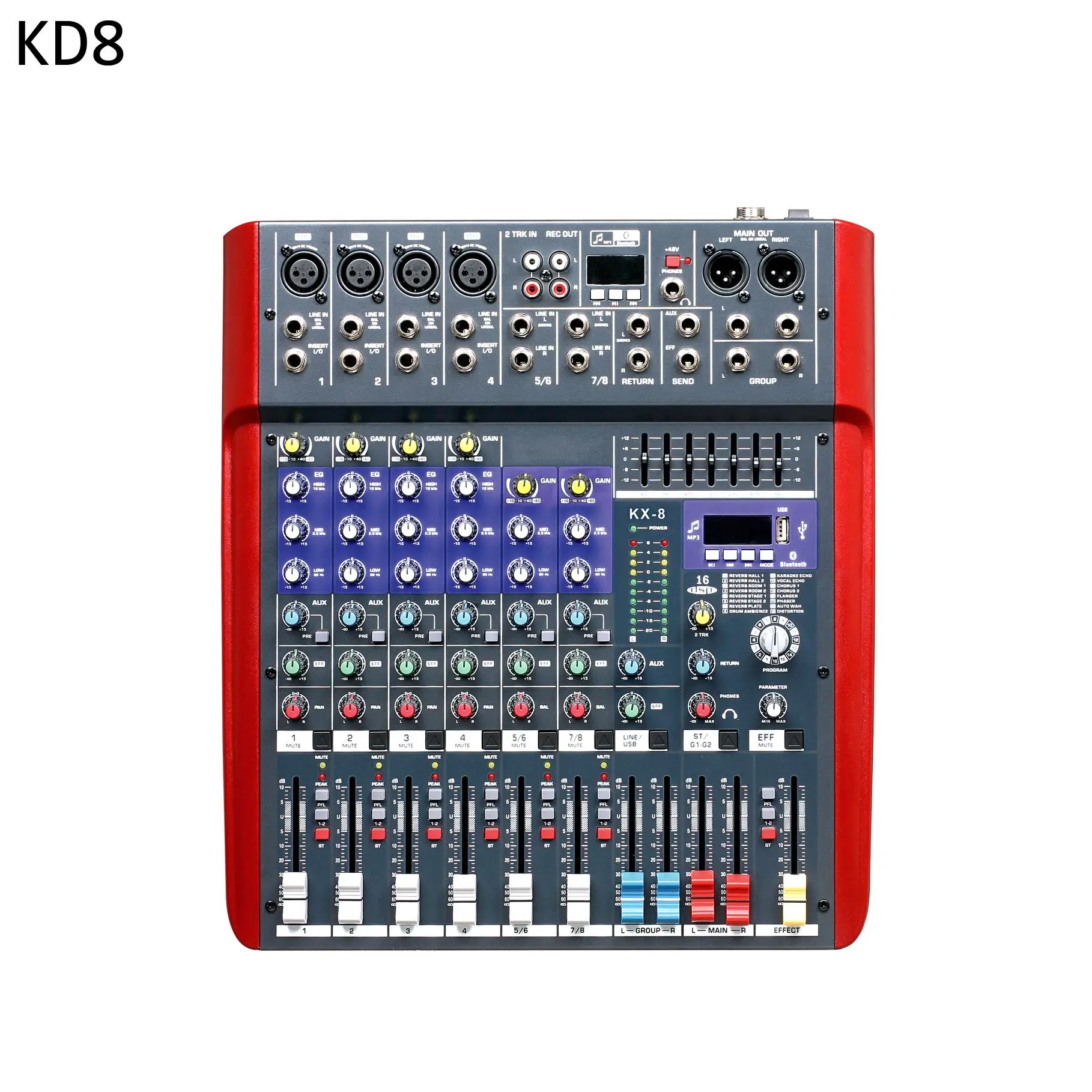 8 каналов аудио смеситель KD8 с возможностью записи в хорошие продажи