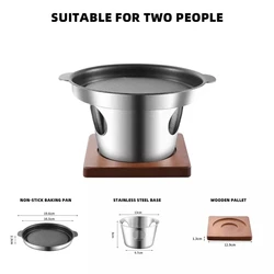 Japanese Style Outdoor Camping Alcohol Stove Yakiniku Stainless Steel Non-stick BBQ Grill Smokeless Mini Portable Barbecue Grill