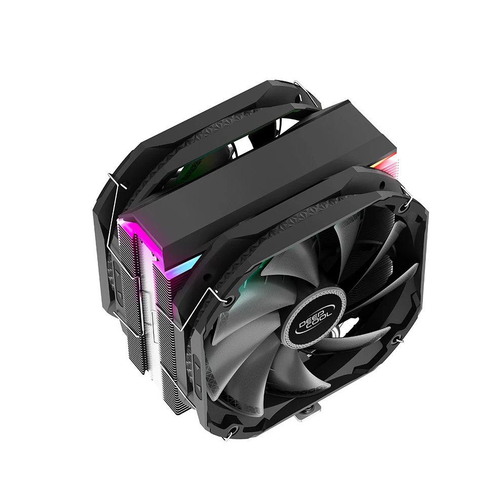 Новый кулер для охлаждения процессора Deepcool AS500 PLUS с RGB подсветкой компьютерный AMD AM4/Intel LGA 1200 1151 1155