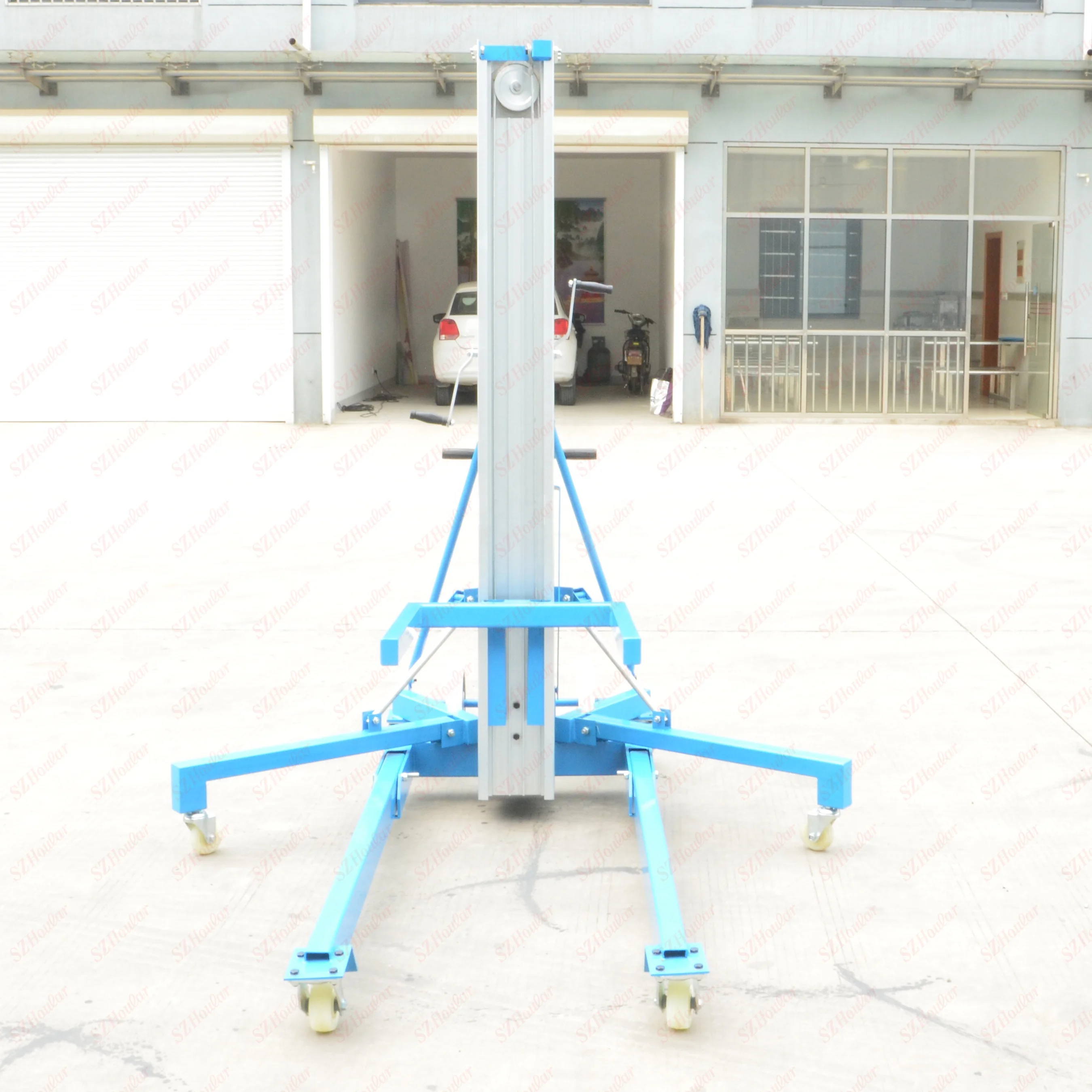 3.5m height work platform window cleaning machine hand winch mini outdoor aluminum alloy lift