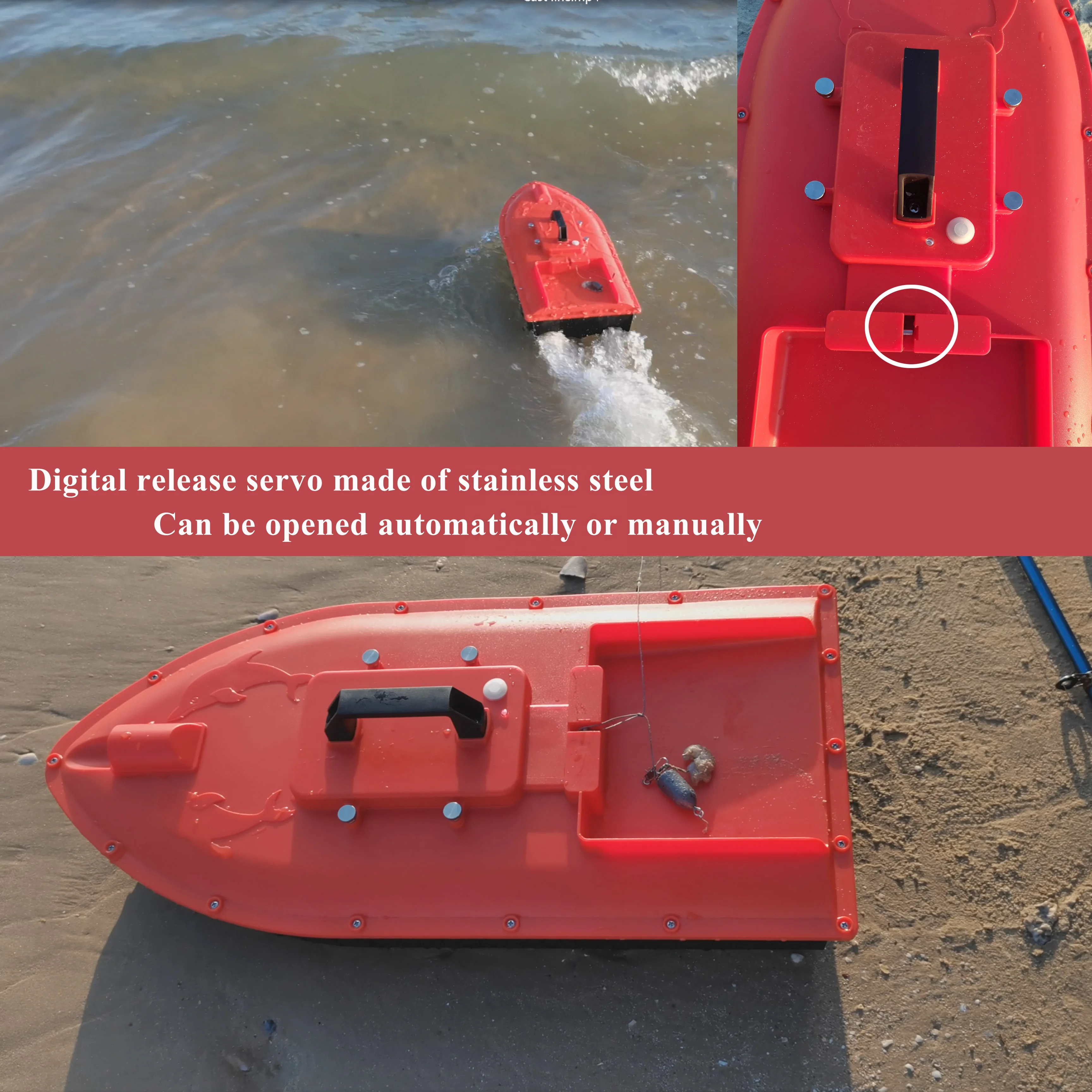 Jabo Dolphin Smart RC Surfer GPS Fishing Bait Boat with Bait Line Release Pin and Autopilot