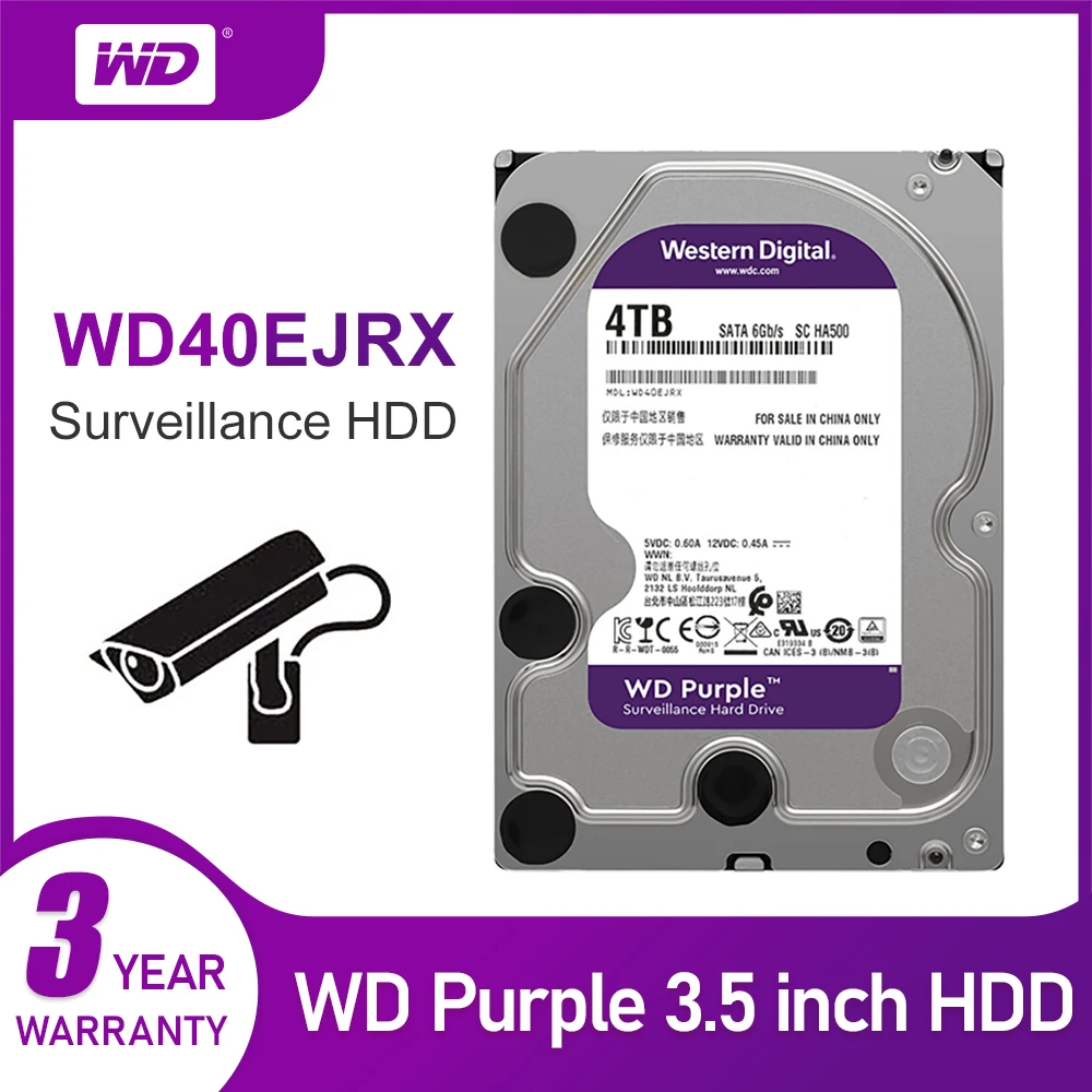  Фиолетовый внутренний жесткий диск видеонаблюдения 3 5 дюйма SATA HDD HD Жесткий для CCTV DVR