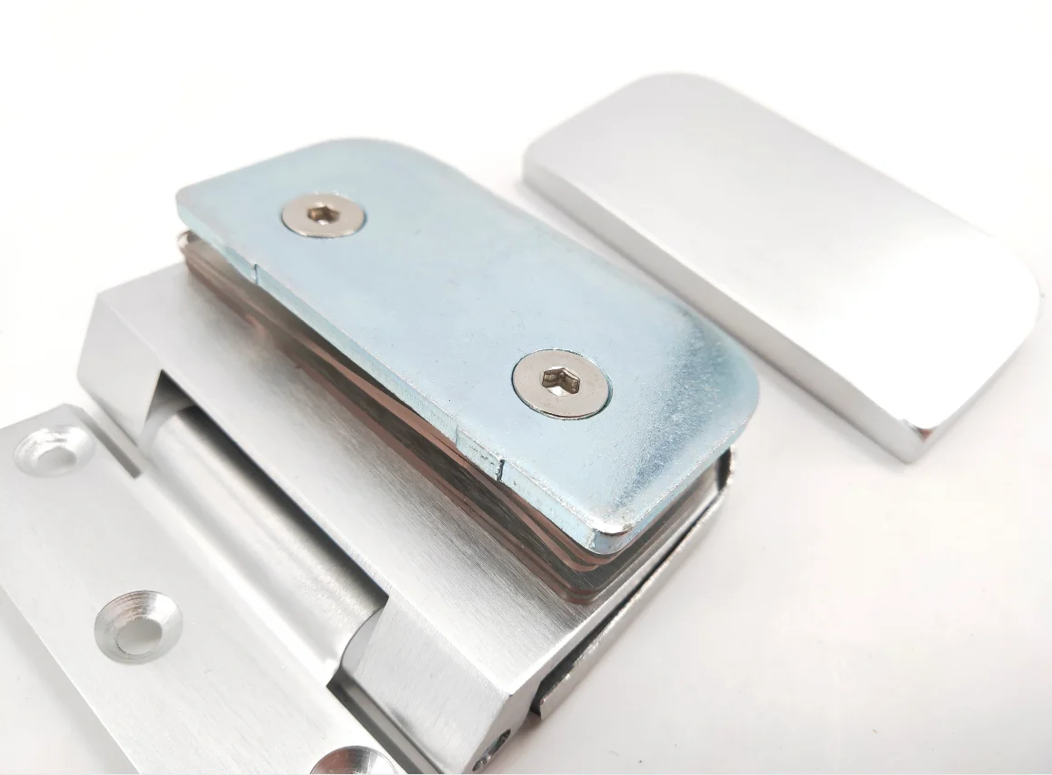 Factory Aluminium Alloy Material Wall to Glass Shower Door Wall Mount Hinge Bathroom Sliding Glass Door Hinge Accessories