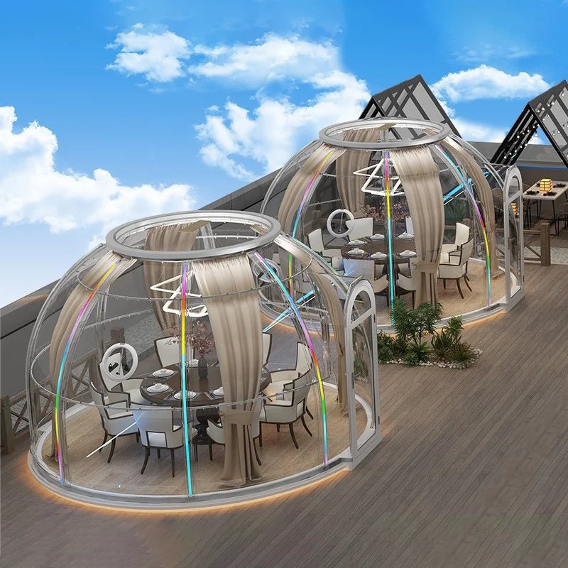 Factory PVDF Coated Retractable Enclosure Rounded Tent Circular Tent Sun room Dome Tent