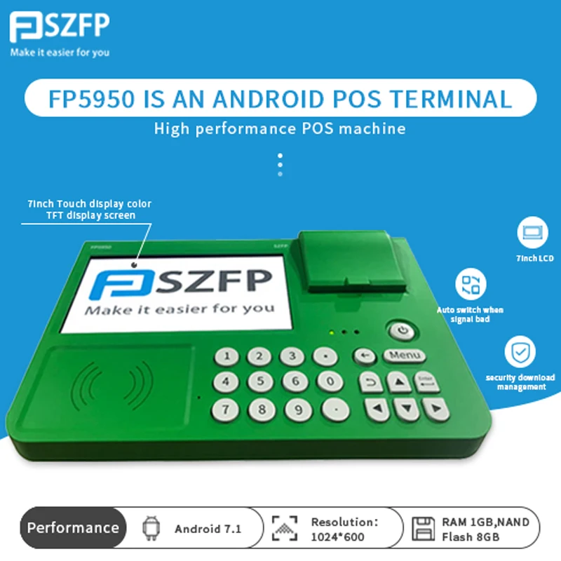  FP5950 7 дюймов Большой размер pos система ПОС