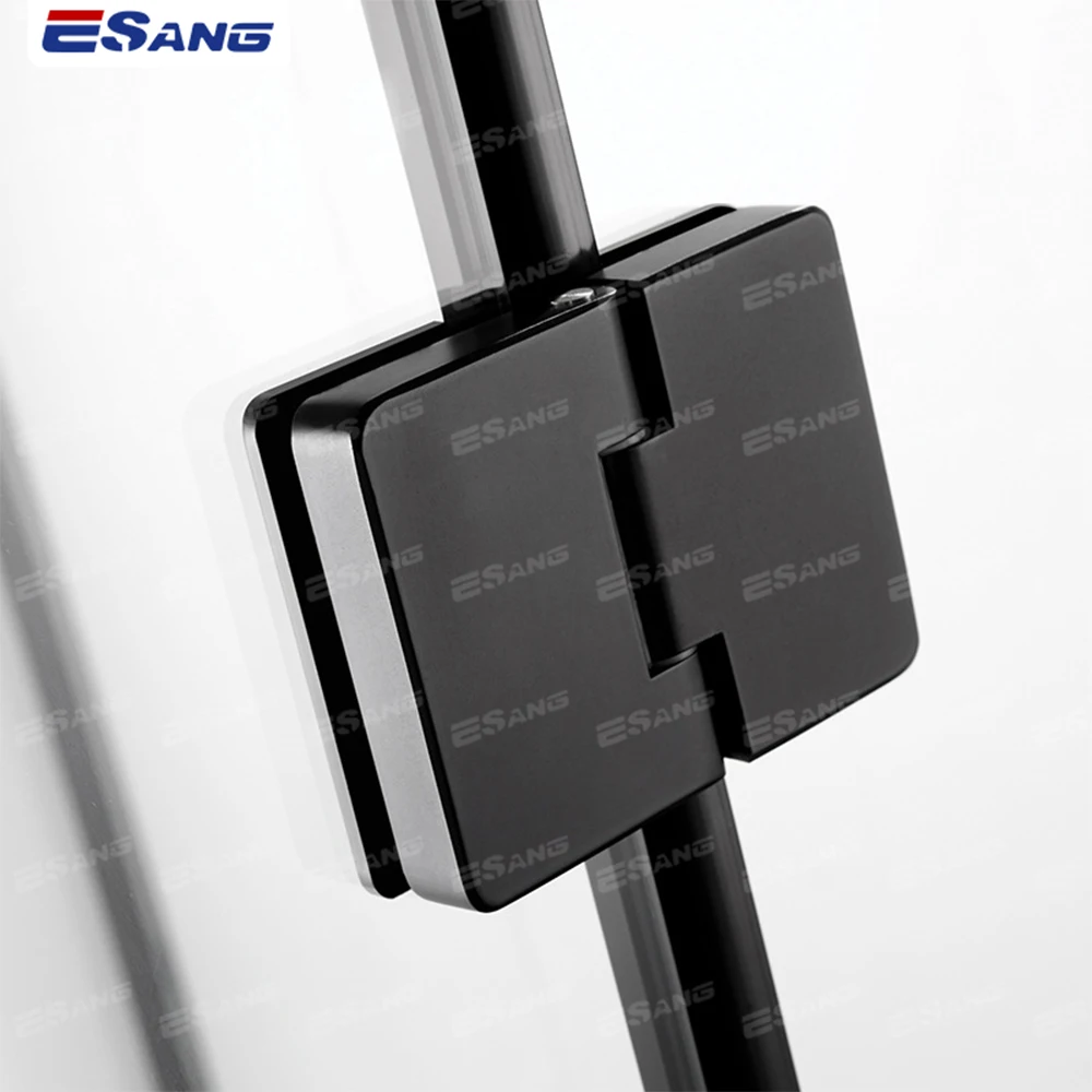 ESANG Black Frameless Tempered Glass Hinge Stainless Steel Shower Cabin Fittings Diamond Shower Rooms Enclosures