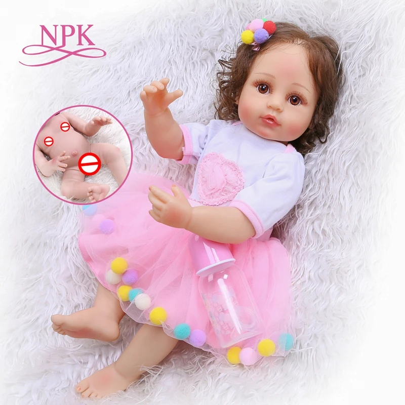 NPK 55cm full silicone body realistic reborn dolls handmade reborn baby kids baby girl doll bebes birthday gift