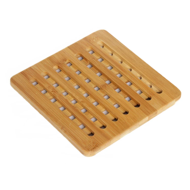 Bamboo natural Wood Trivet Elegant Mats & Pads for Table Top Protection pot mat