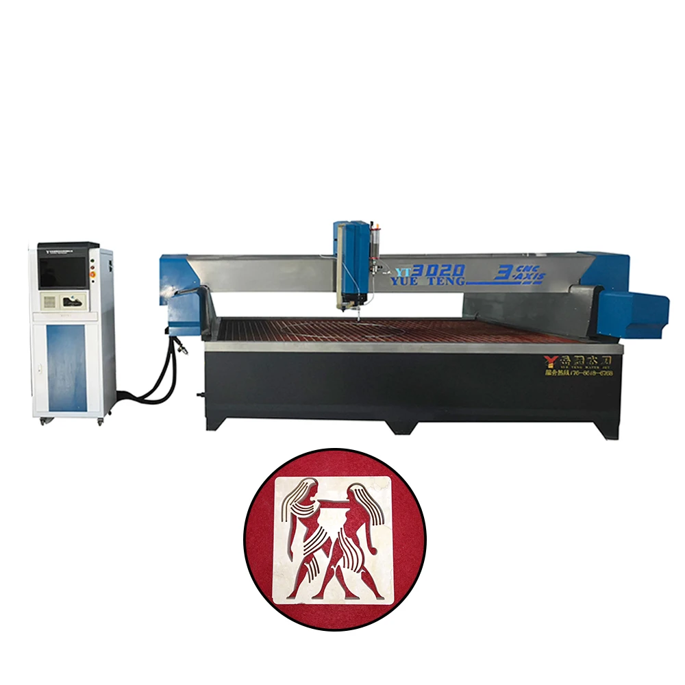 Glass water cutting machine with water knife for digging, punching, cutting and shaping blocks in one go to improve efficiency
