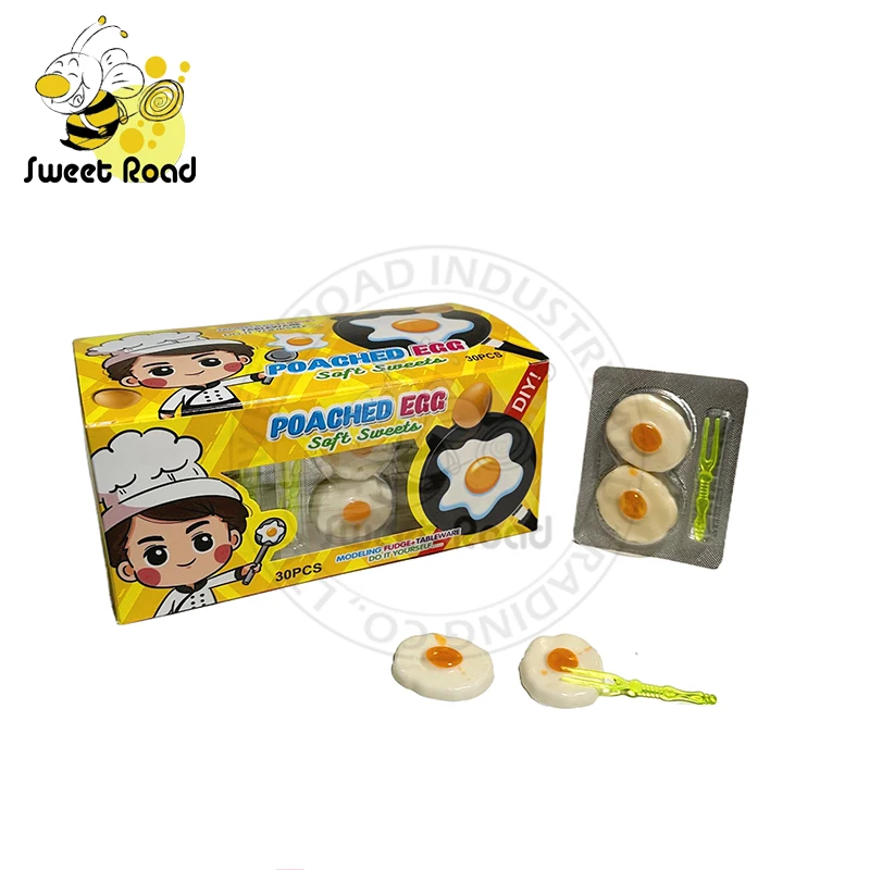 Gummy Manufacturers Fried Egg Shaped Candy Jelly Soft Gummy Candies