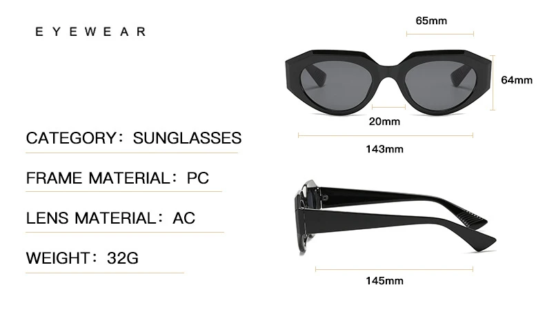 newest plastic cat eye sun glasses uv400 retro metal hinge crystal shades custom logo INS fashion sunglasses