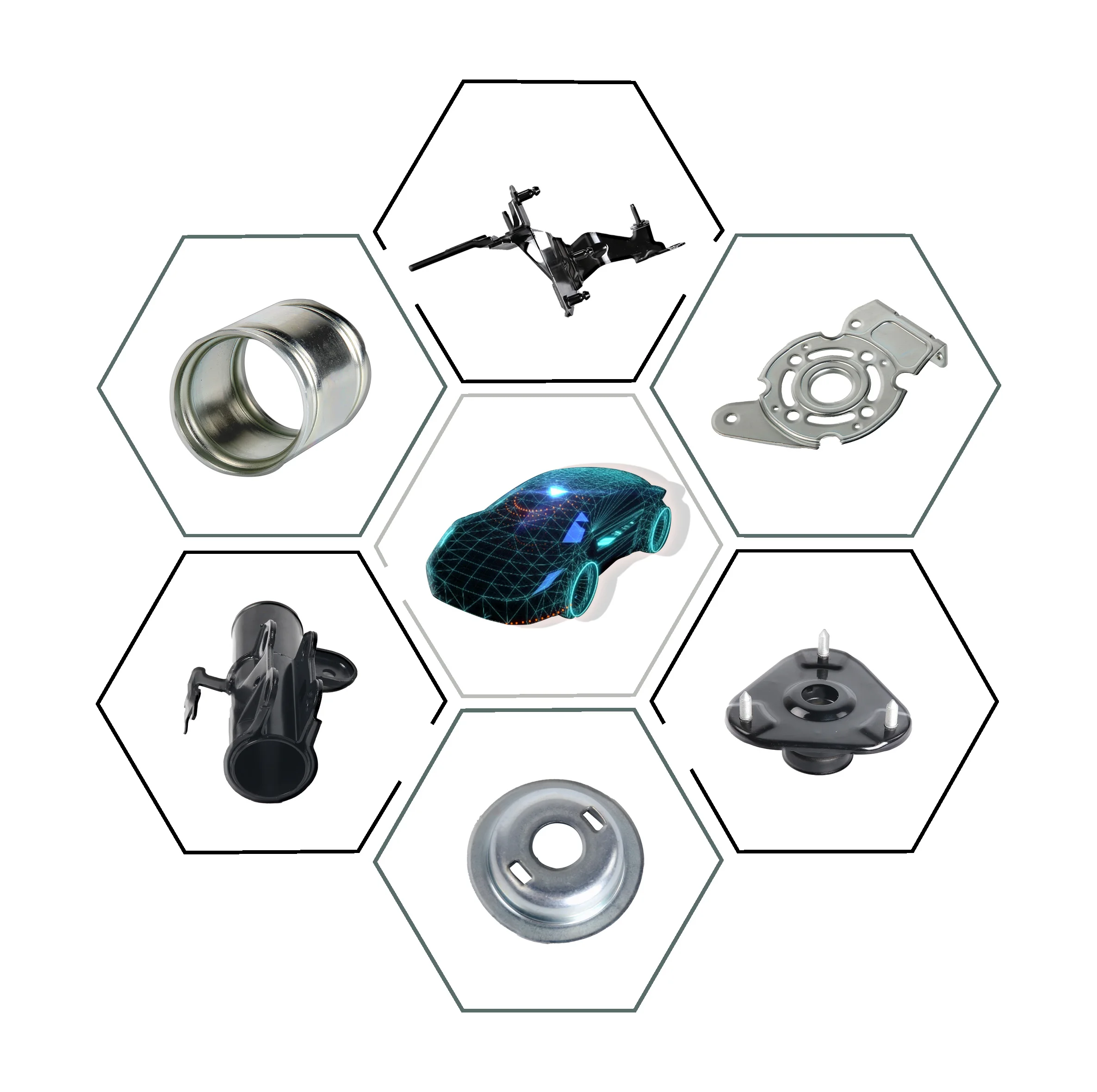 OEM Auto Coating Hardware Stamping Parts Golden Metal Fabrication for Custom Vehicle Made of Steel Brass Machining Process