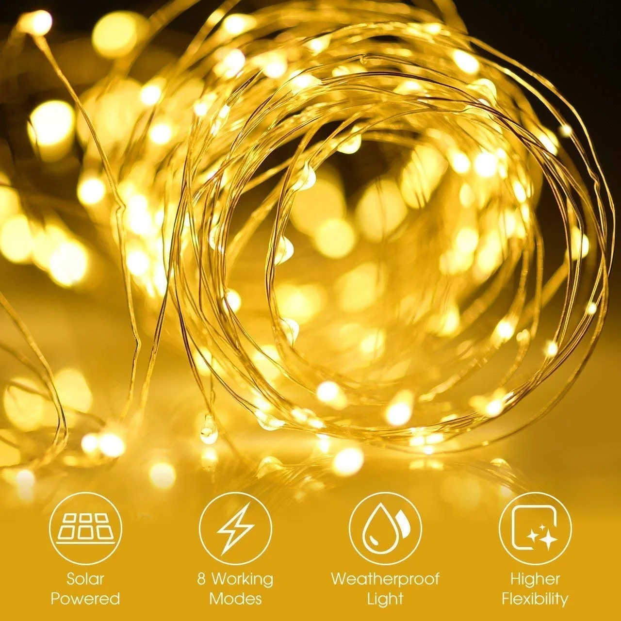 300 LED Solar string light outdoor holiday Christmas decoration Fairy solar copper wire string lights