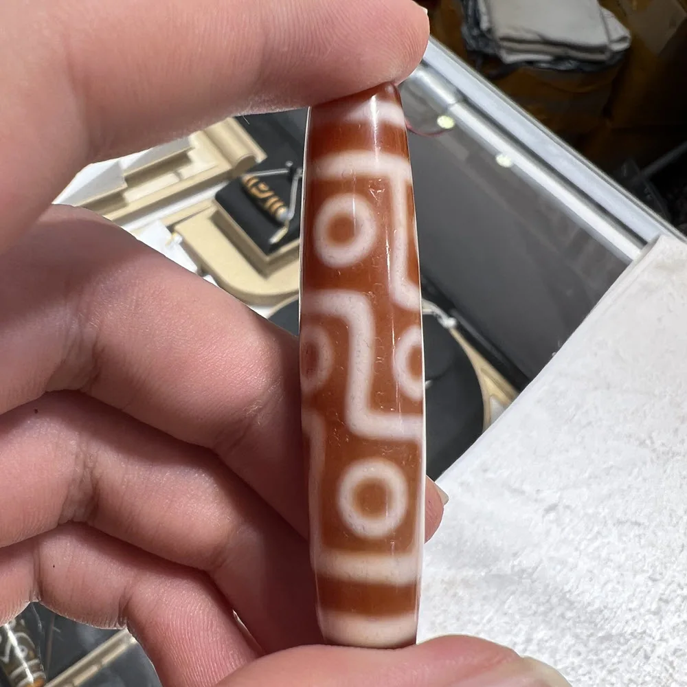 Wholesale 30~50mm Red Cinnabar 9 Eyes Tibetan Ancient Oval Shape Old Beads Antique Tibetan Agate Beads For Bracelet Making