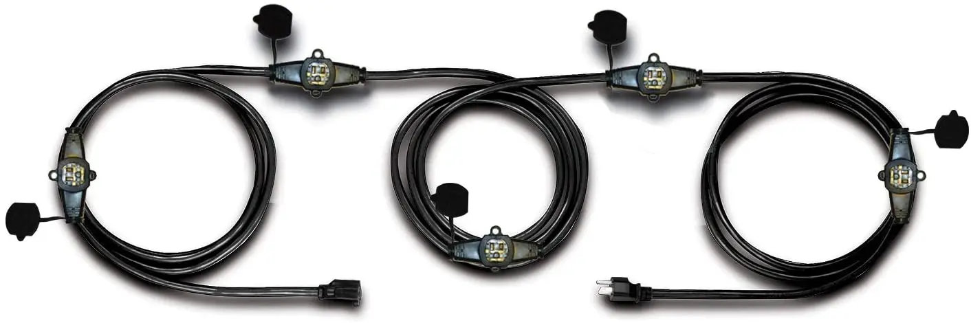 Huanchain NEMA 5-15R multiple outlet power distribution extension cord