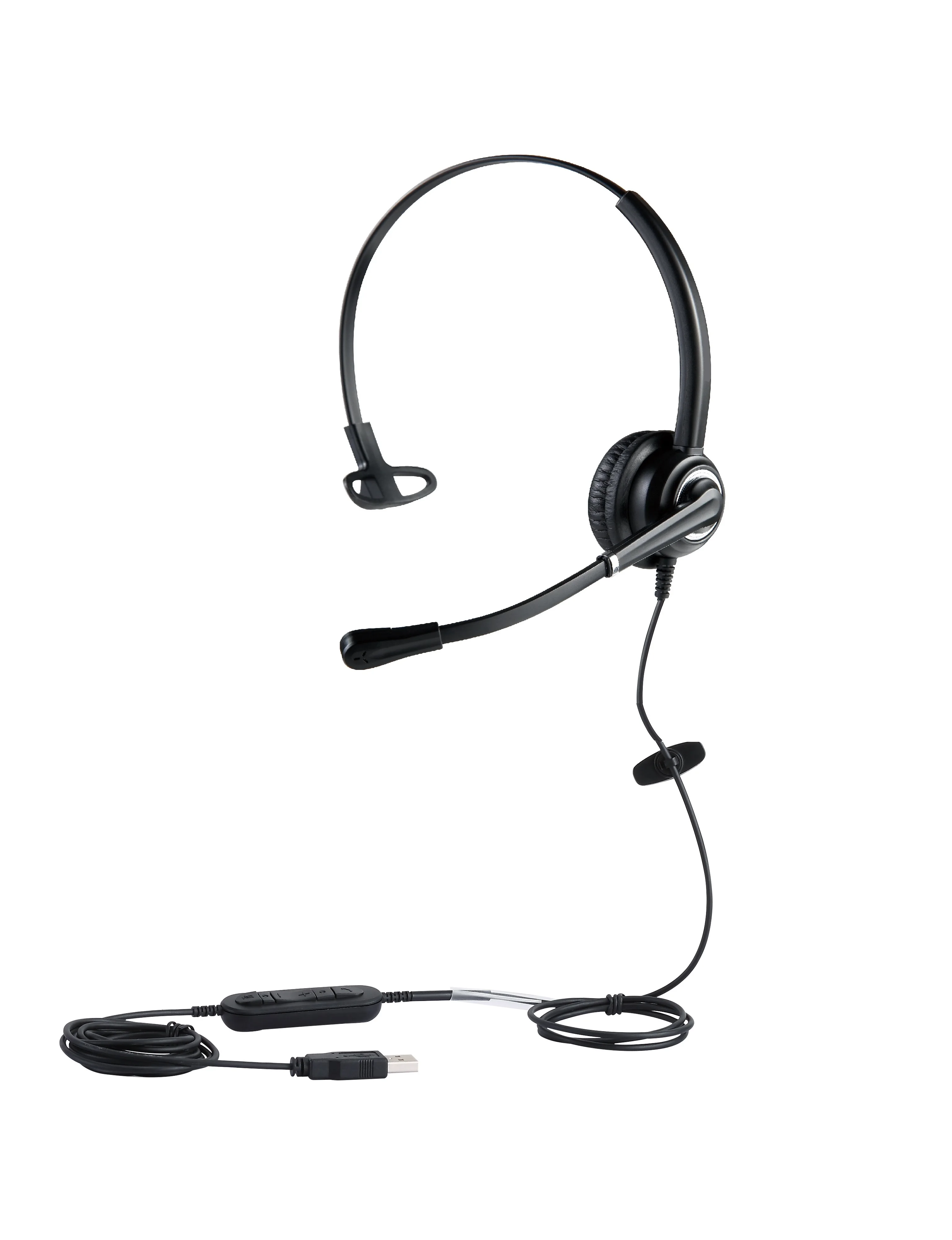 Noise cancelling call center USB headset with in line volume and mute control