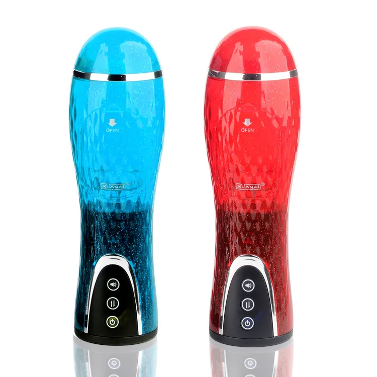 Automatic MasturbatorRealistic Vagina Sucking Vibrating Telescopic pocket pussy male masturbators cup adult sex toys